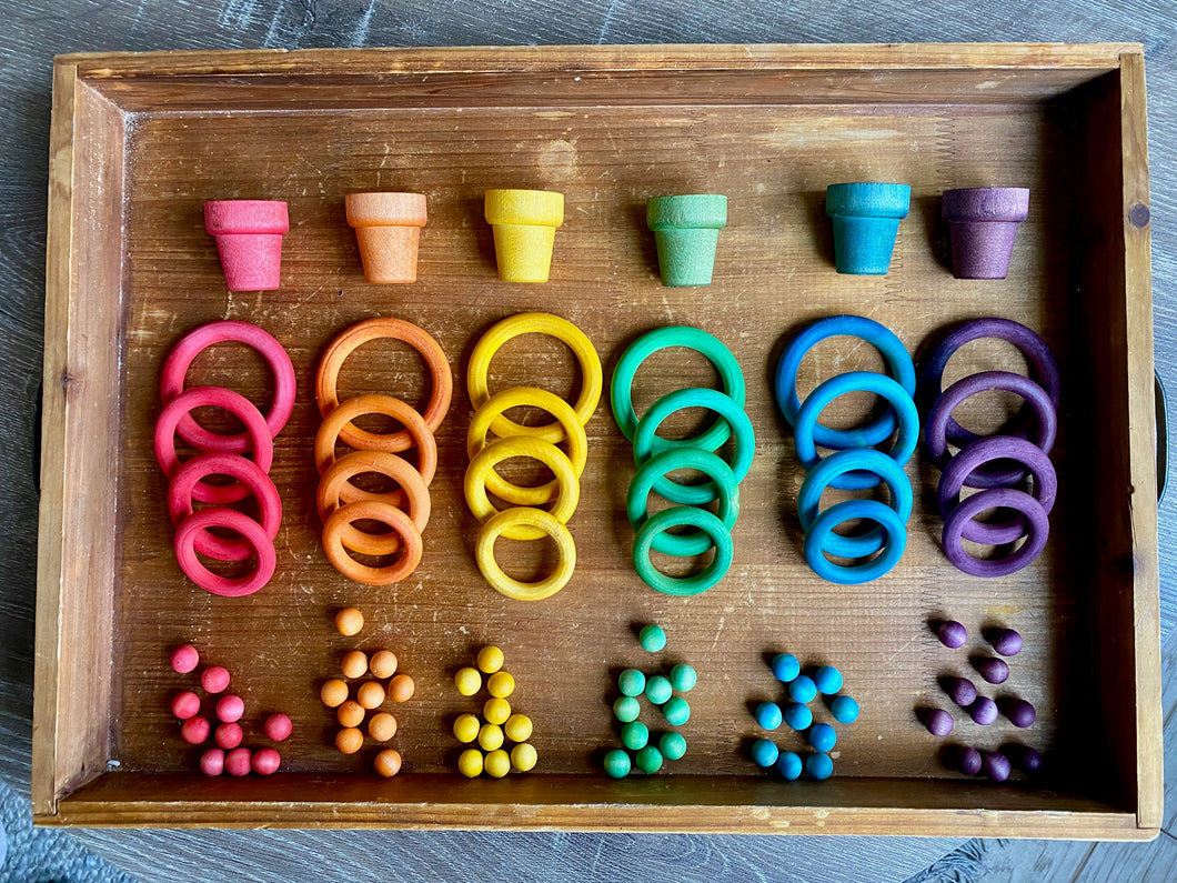 Loose Parts Rainbow Ring Set